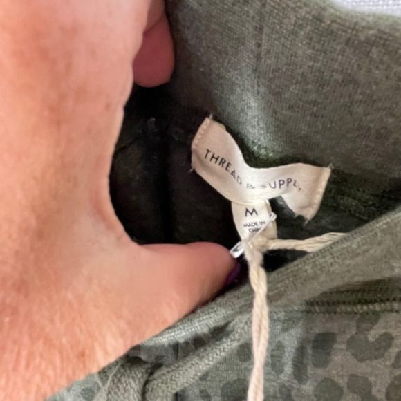 New Thread and Supply Olive‎ Green Animal Print Joggers - Picture 3 of 4